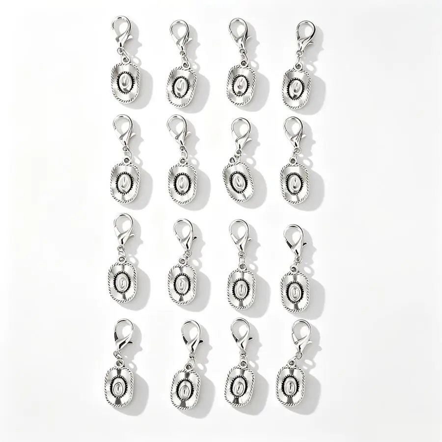 1/5/10/20/50/100pcs cowboy hat keychains with lobster clips, Western-style cowboy hat charm keychains, mini keychains with hat p