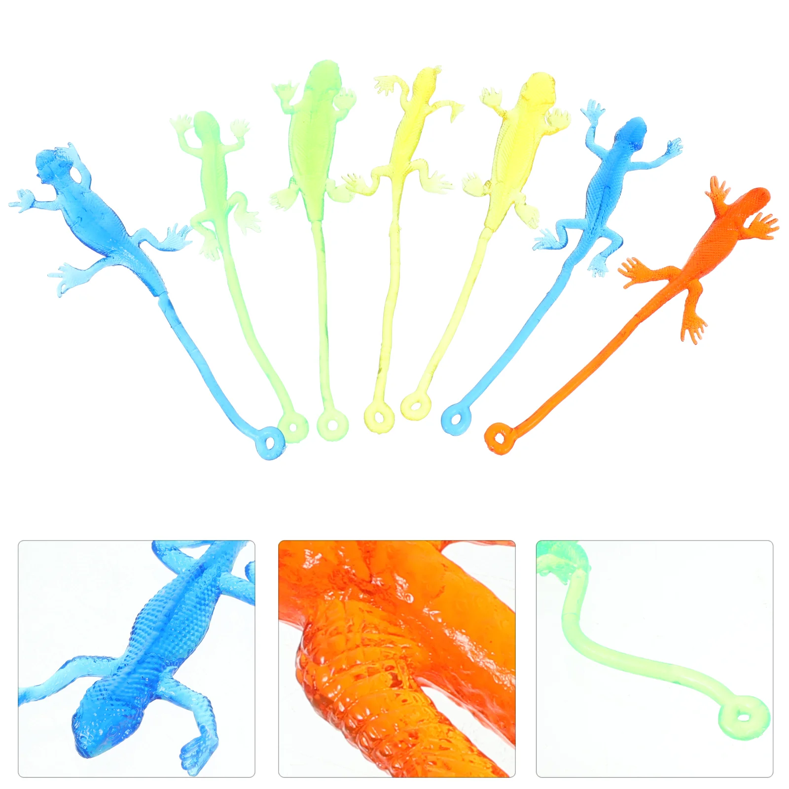 12 Pcs Sticky Lizard Toys Stretchable Decompression Fun Tossing Soft Cabrite Balls Mixed Colors Hand Exercise