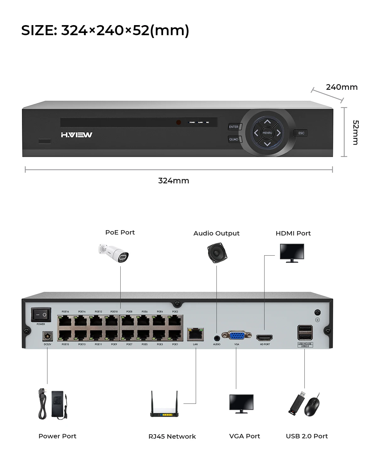 Imagem -05 - View 4k 16ch Poe Nvr 8mp Cctv Sistema de Segurança Detecção de Rosto H.265 Vigilância de Rede Gravador de Vídeo de Áudio Xmeye Onvif h.