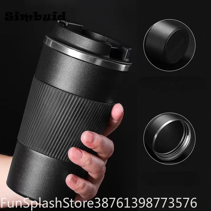 380ml 510ml Stainless Steel Thermal Coffee Mug Non Slip Travel Car Insulated Water Bottle Portable Coffee Cup