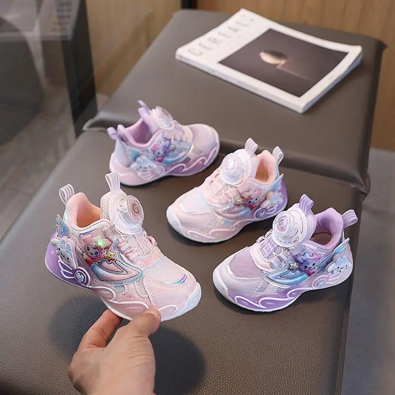 

Sanrio Kuromi Cinnamoroll Girls Led Sneakers Outdoor Sports Shoes Spring Autumn Princess Shoes Anime Anti-Slip Casual Shoes