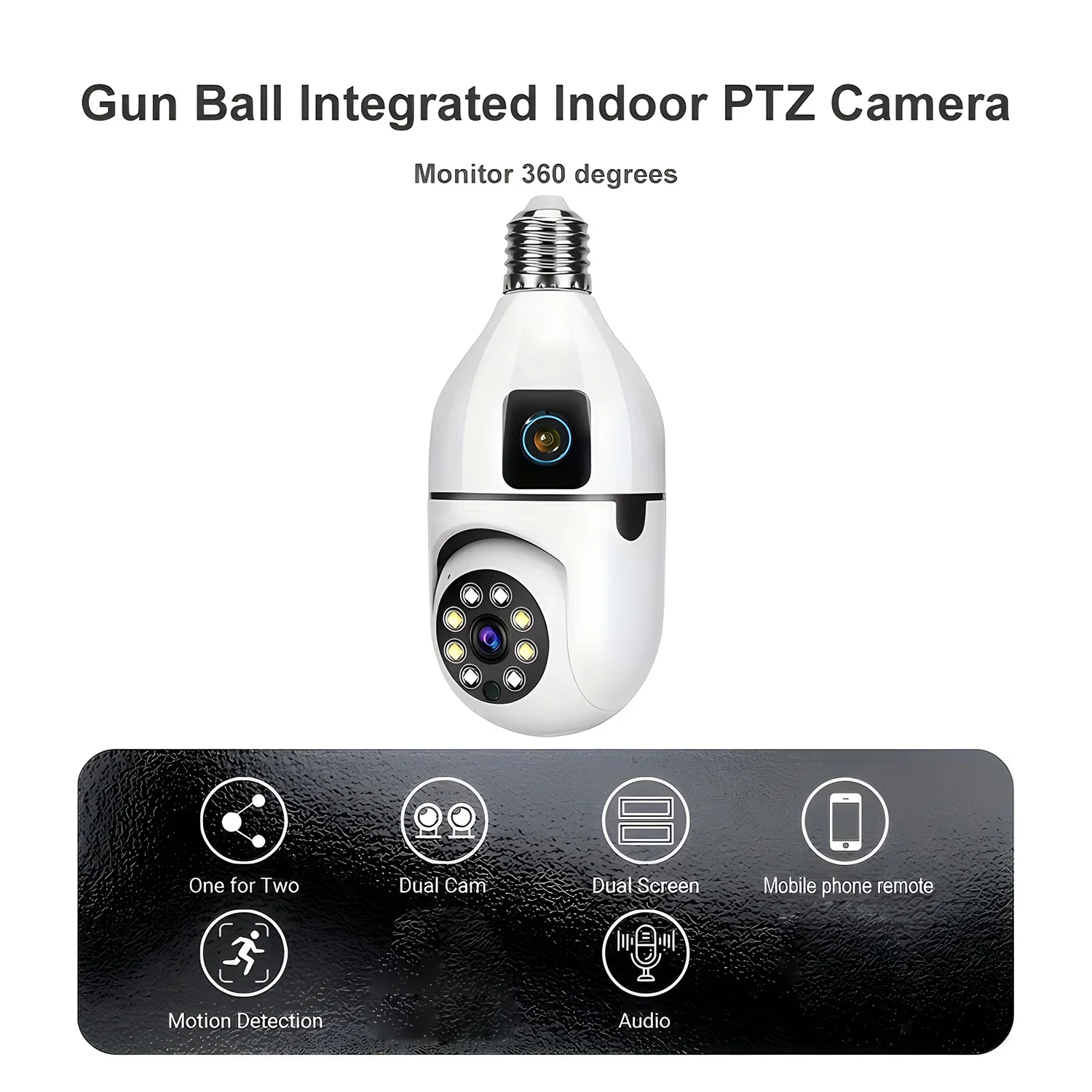 2MP E27 Bulb Surveillance Dual Lens Camera Night Vision Full Color Automatic Human Track Security Monitor Wifi Camera image 2
