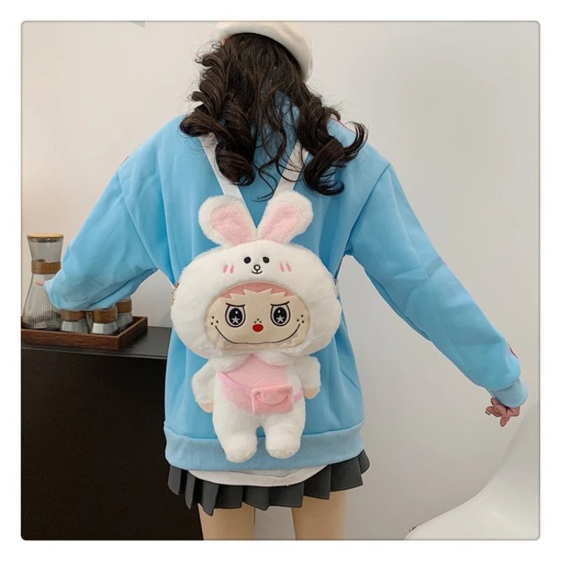 

Labubu Rabbit Plush Backpack Cartoon Shoulder Bag Girl Crossbody Bag for Gift