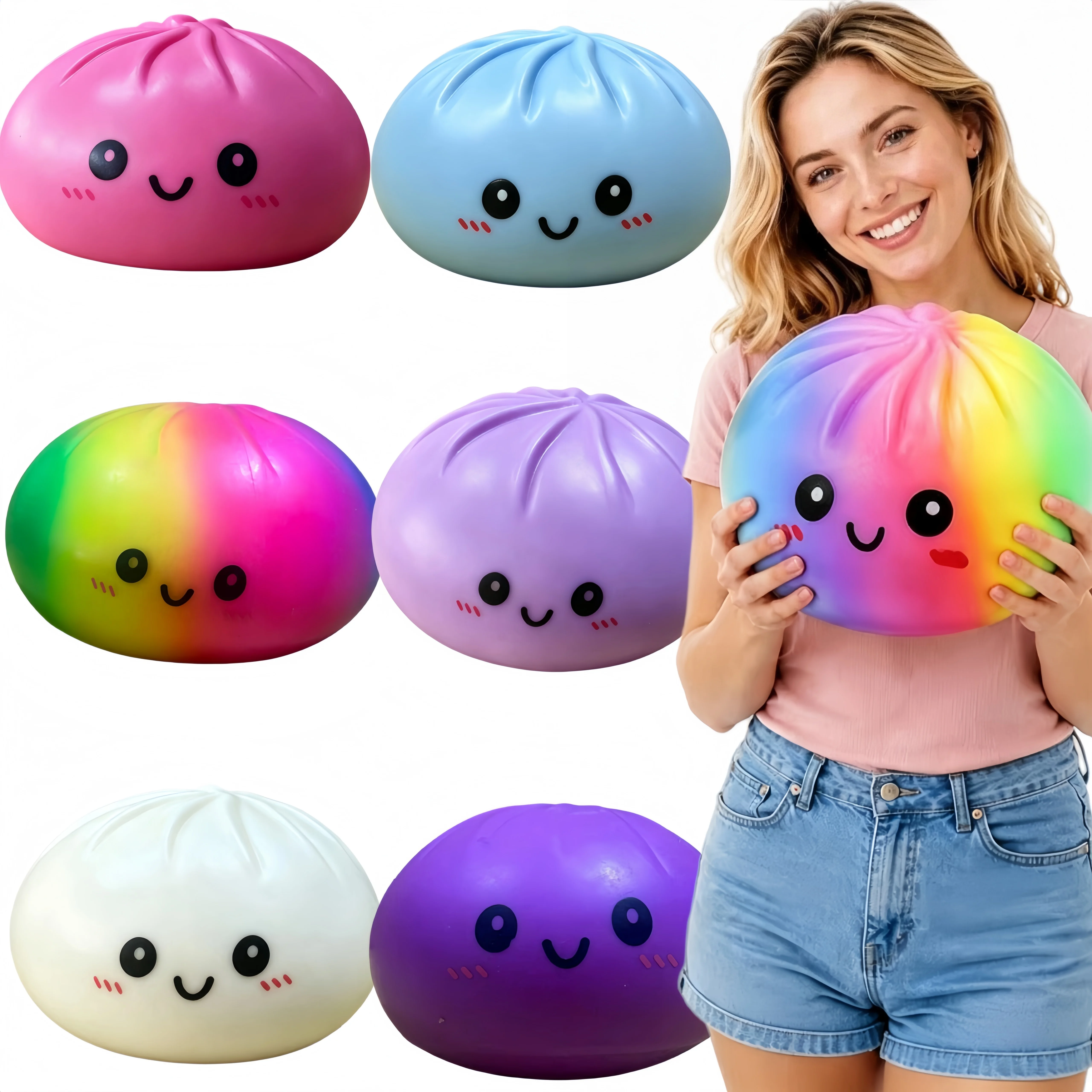 Large Steamed Dumpling Sensory Squeeze Fidget Stress Relief DecompressionToy Soft Slow Dough Birthday Gift Home Sofa Decor