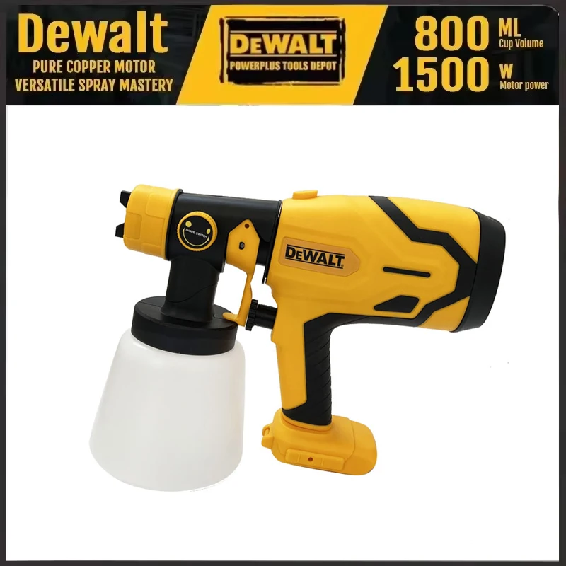 

Dewalt 800ML Cordless Electric Spray Gun Portable Paint Sprayer High Power Auto Furniture Coating Airbrush For Dewalt Battery
