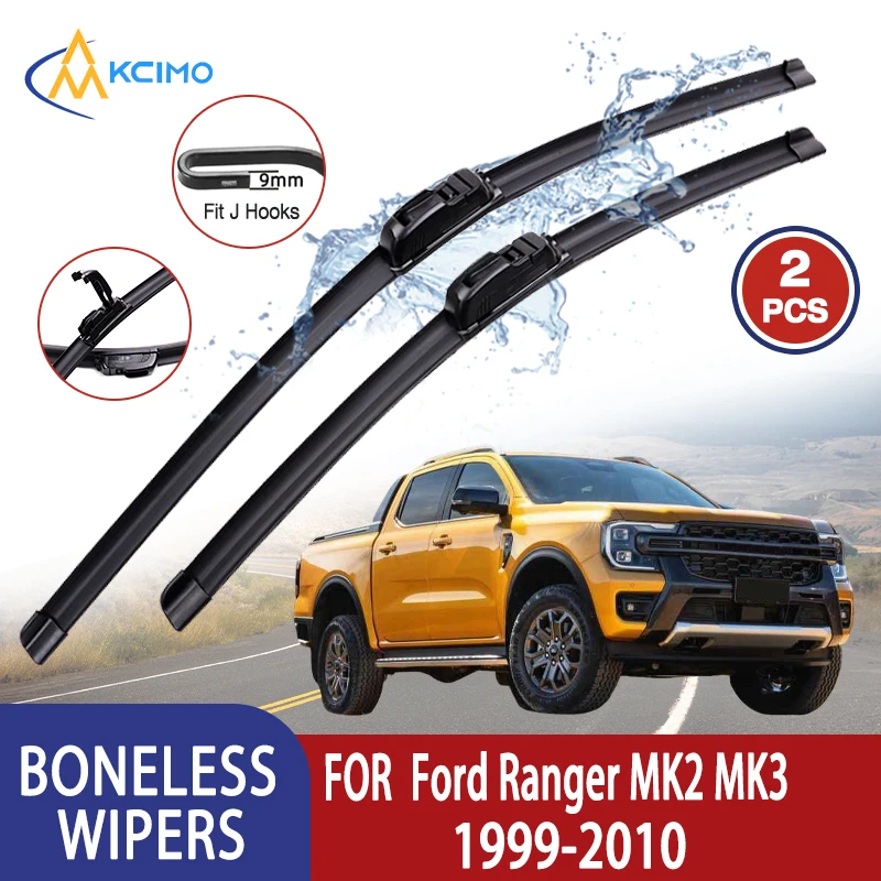 

Kcimo для Ford Ranger MK2 MK3 1999-2010 Автомобильный дворник U-типа, мягкий резиновый стеклоочиститель без костей HD, тихий прочный автомобильный дворник 18 "+ 18"