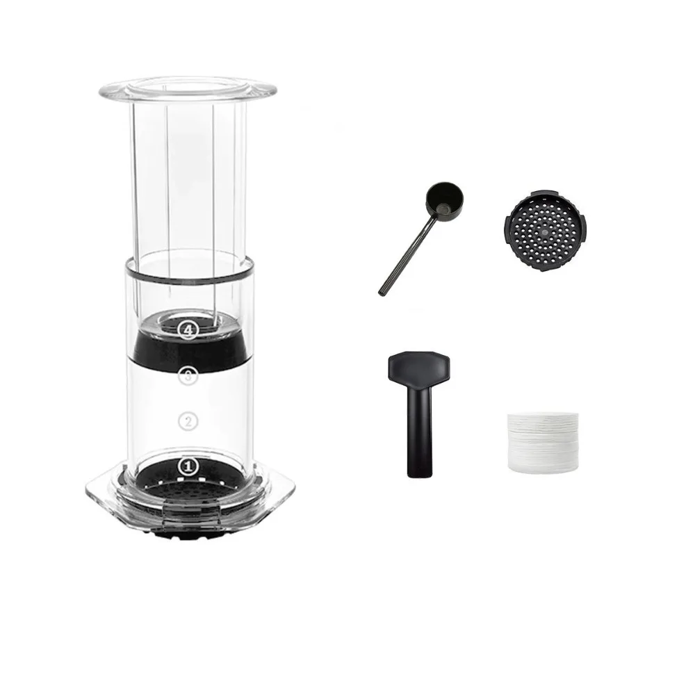 

Share Pot Portable Coffee Kettle Transparent French Style Press Coffee Pot Light Weight Anti-slip Hand Pour Coffee Maker Outdoor