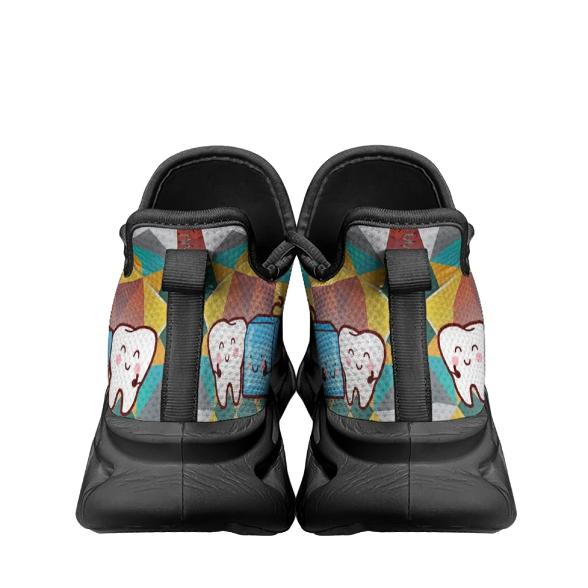 Kawaii Cartoon Teeth Protection Pattern Woman Autumn Winter Outdoor Work Sneakers Mesh Shock Footwear Absorbing Running Shoes