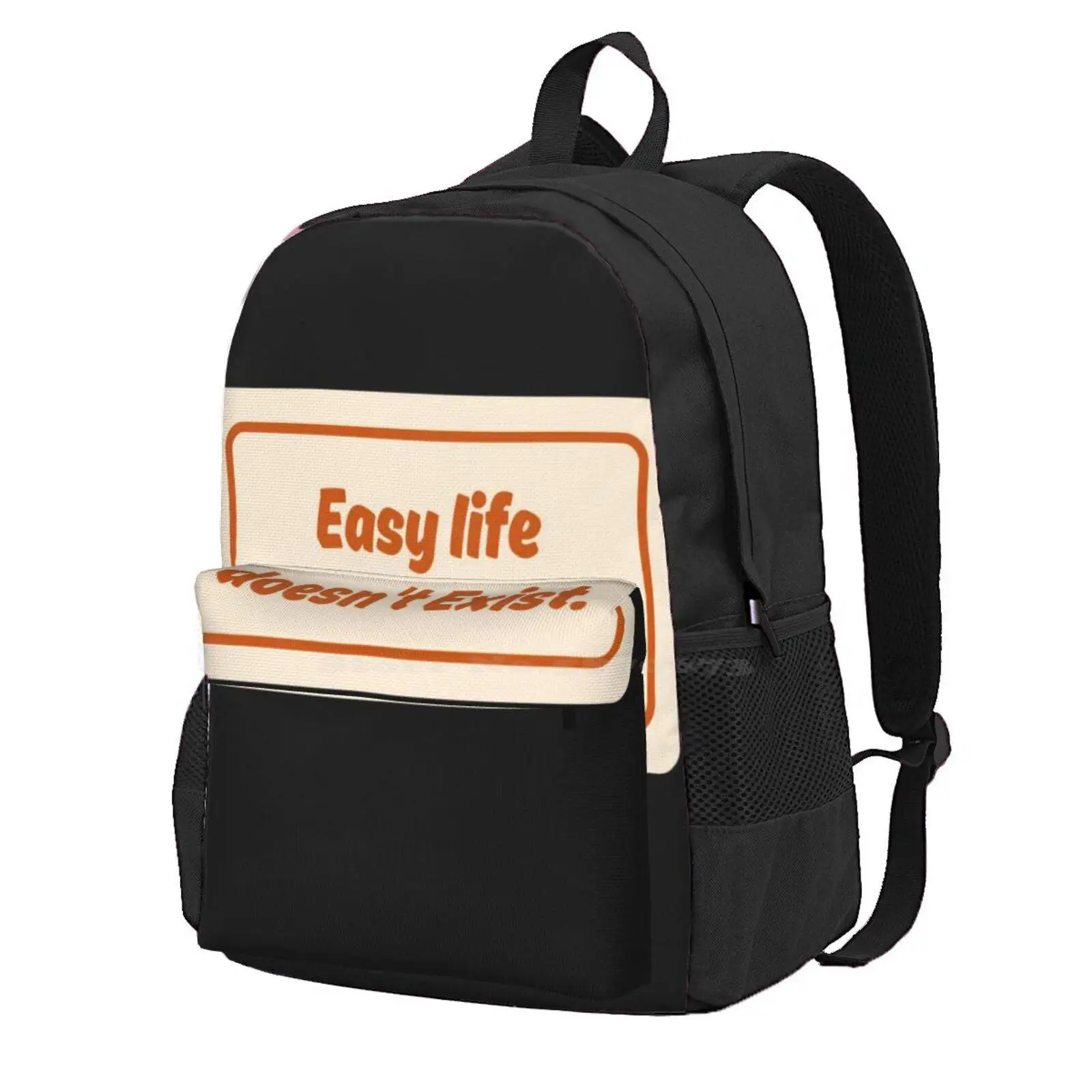 Easy Life Doesnt Exist No.2 Hot Sale Schoolbag Backpack Fashion Bags Blinkart16 Inspirational Quotes Life Philosophy Hard Work