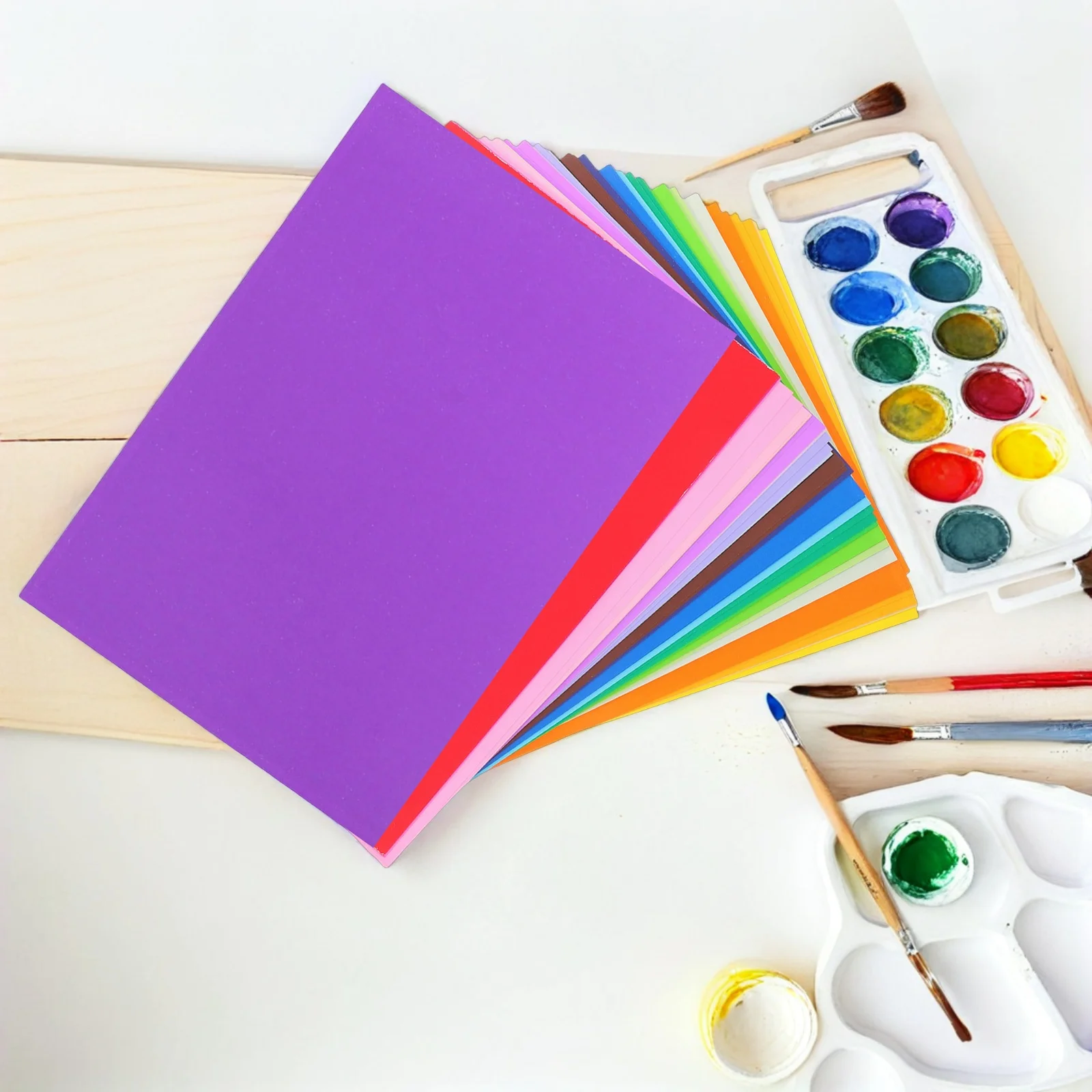 

60Pcs Coloured Card Pack Comprehensive Color Range Creative Expression Durable Hard Paper Crafts Scrapbooking Supplies