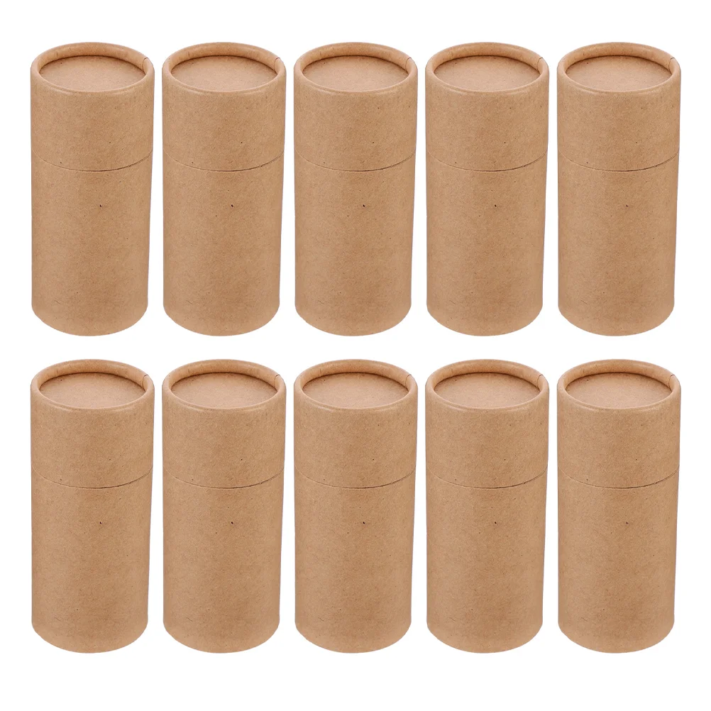 10 Pcs Craft Tubes Paper Packaging Box Cardboard with Lids Empty Kraft Jar Lip Gloss Boxes