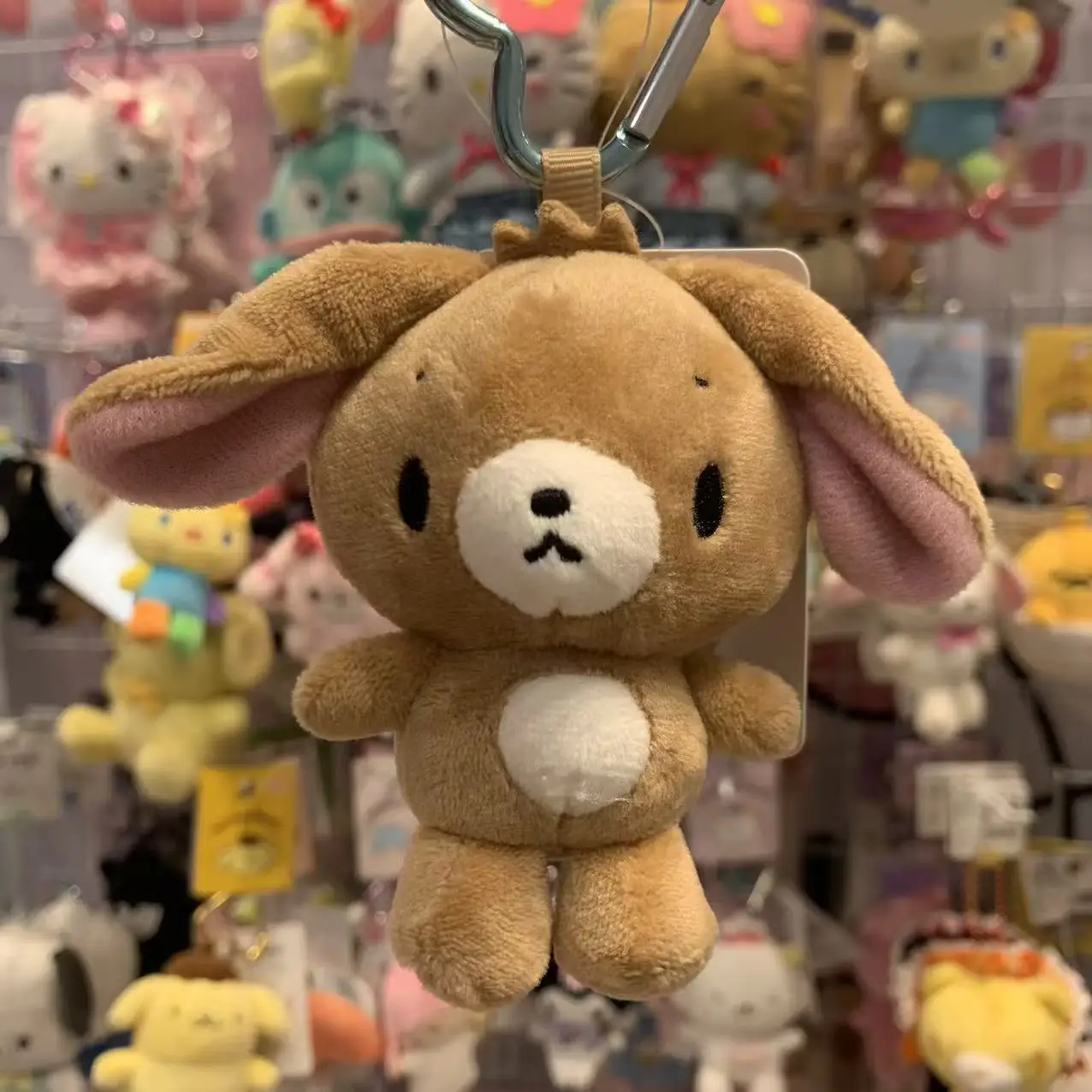 Sanrio Shirousa Kurousa Drooping Ear Rabbit Plush Keychain Backpack Decoration Car Key Pendant Desktop Trinket Couple Gifts