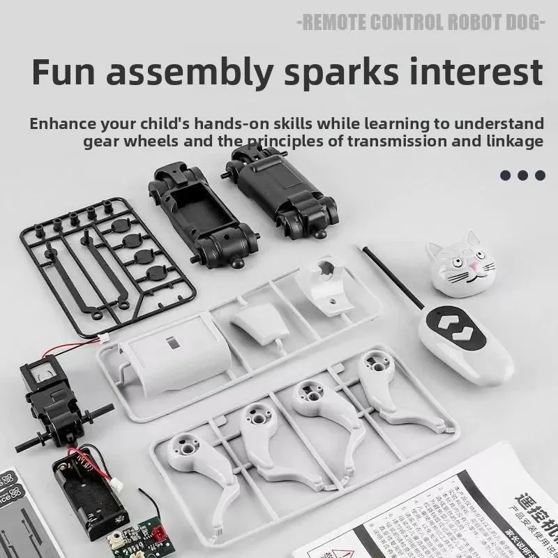 Robot gato perro mascota electrónica Control remoto mecánico perro montaje juguete Experimental perro mecánico gato caminar
