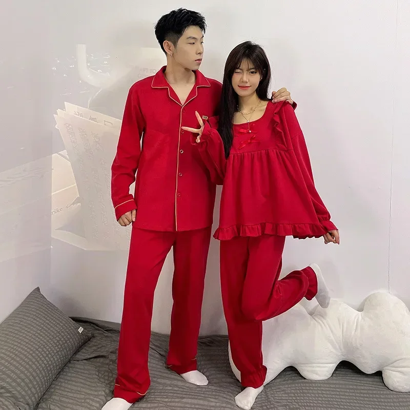 Pajama Pants Set Couple's Clothing Homewear Spring Autumn Thin Comfortable Casual Simple Stylish Versatile Loose Fit Large Size