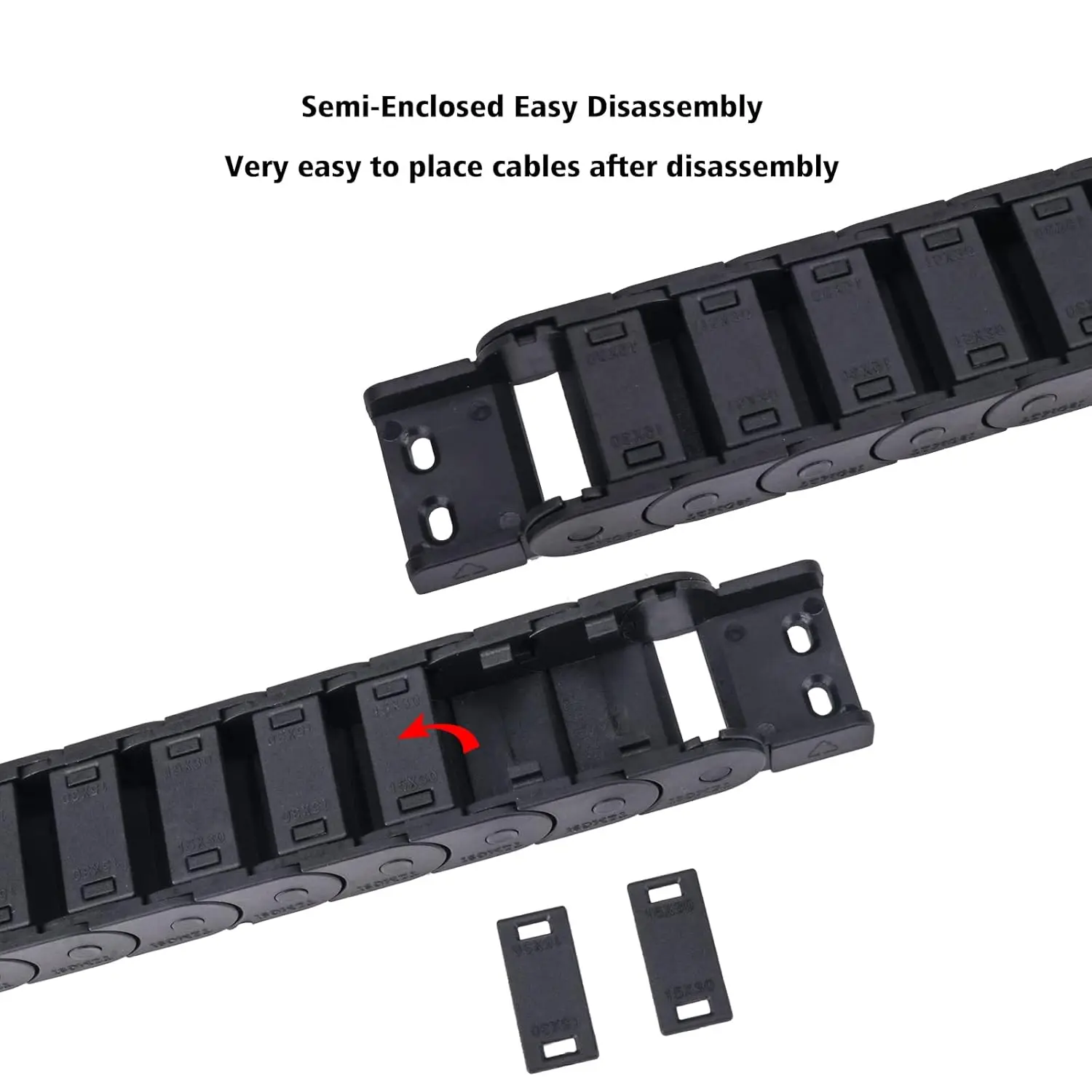 Cable Drag Chain R55 R38 Semi-Enclosed Cable Chain Wire Carrier For CNC 3D Printer Laser Cutting Machine CNC Router
