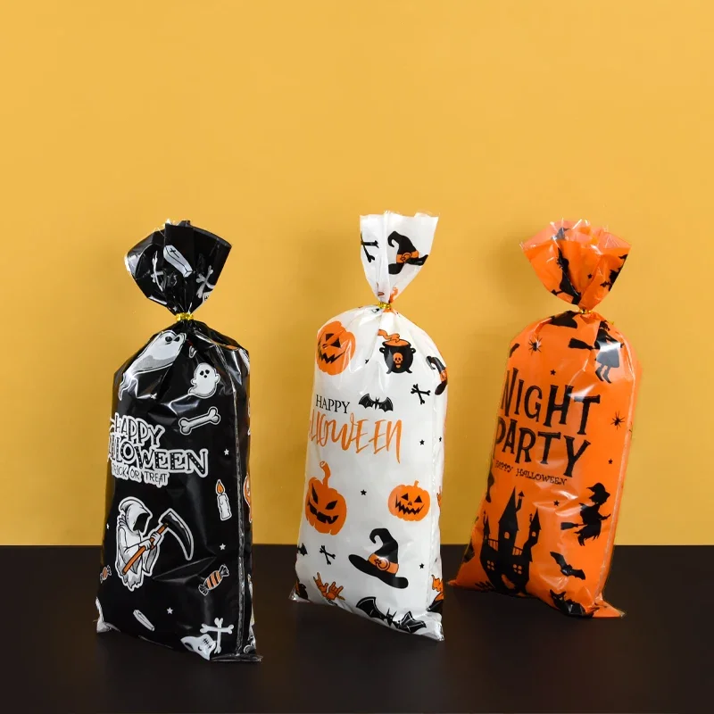 50 قطعة/حقيبة كيس تغليف حلوى الهالوين، حقيبة هدايا صغيرة، حقيبة تذكارية، حقيبة طعام للخبز بنفسك