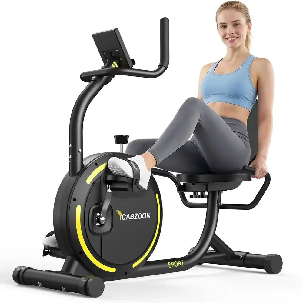 Heavy-Duty Stationary Bike with LCD Monitor, 265 lbs, 8-Level Resistance, Black