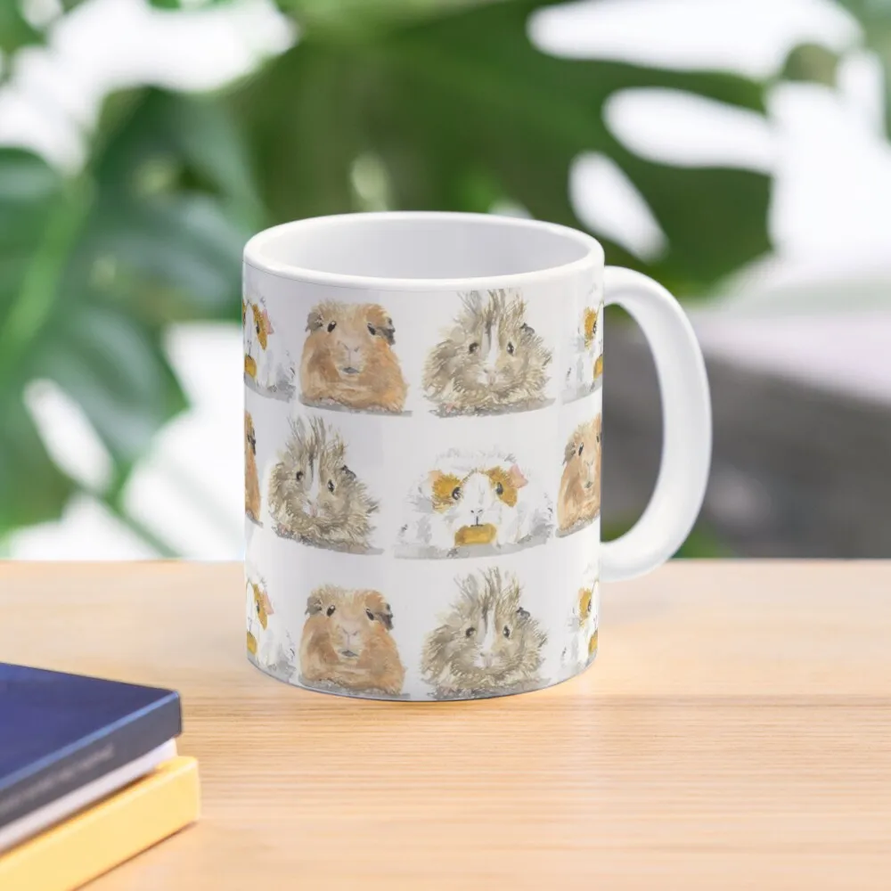 So many guinea pigs! Watercolour Coffee Mug Coffee Cup Sets Pottery Cups