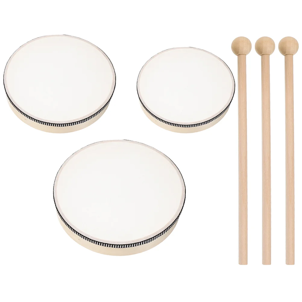 

3 Pcs Kids Musical Instruments Tambourine 6 8 10 Inches Hand Drum Parent Child Education Professional Percussion Toy Gifts