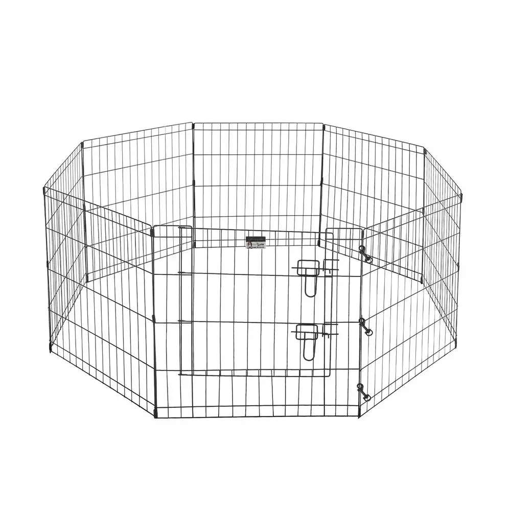 Portable Pet Playpen Gate Foldable Metal Pet Fence Enclosure 24x24-Inch Panels Indoor/Outdoor Pen Dogs Cats Small Animals