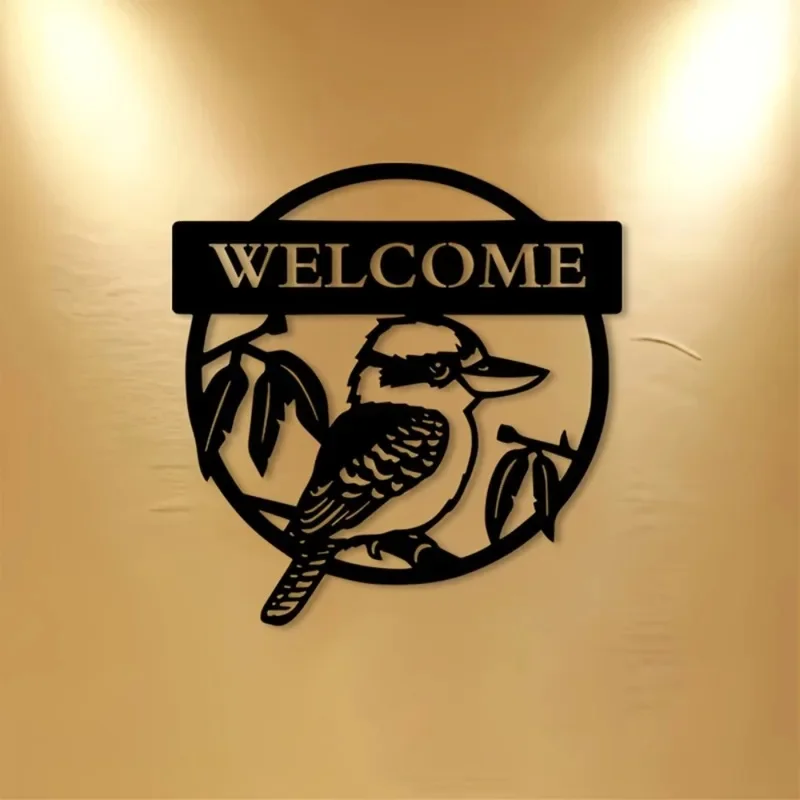 1pc Rustic Metal Kookaburra Bird Wall Art, Iron Sculpture for Living Room Garden Christmas Decor, Nature Lovers Gift 1pc