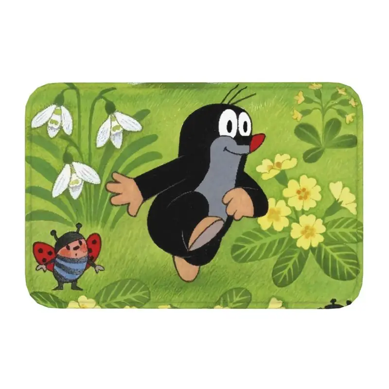 Cute Happy Mole Krtek Front Door Mat Indoor Absorbent Cartoon Little Maulwurf Doormat Kitchen Bedroom Entrance Rug Carpet