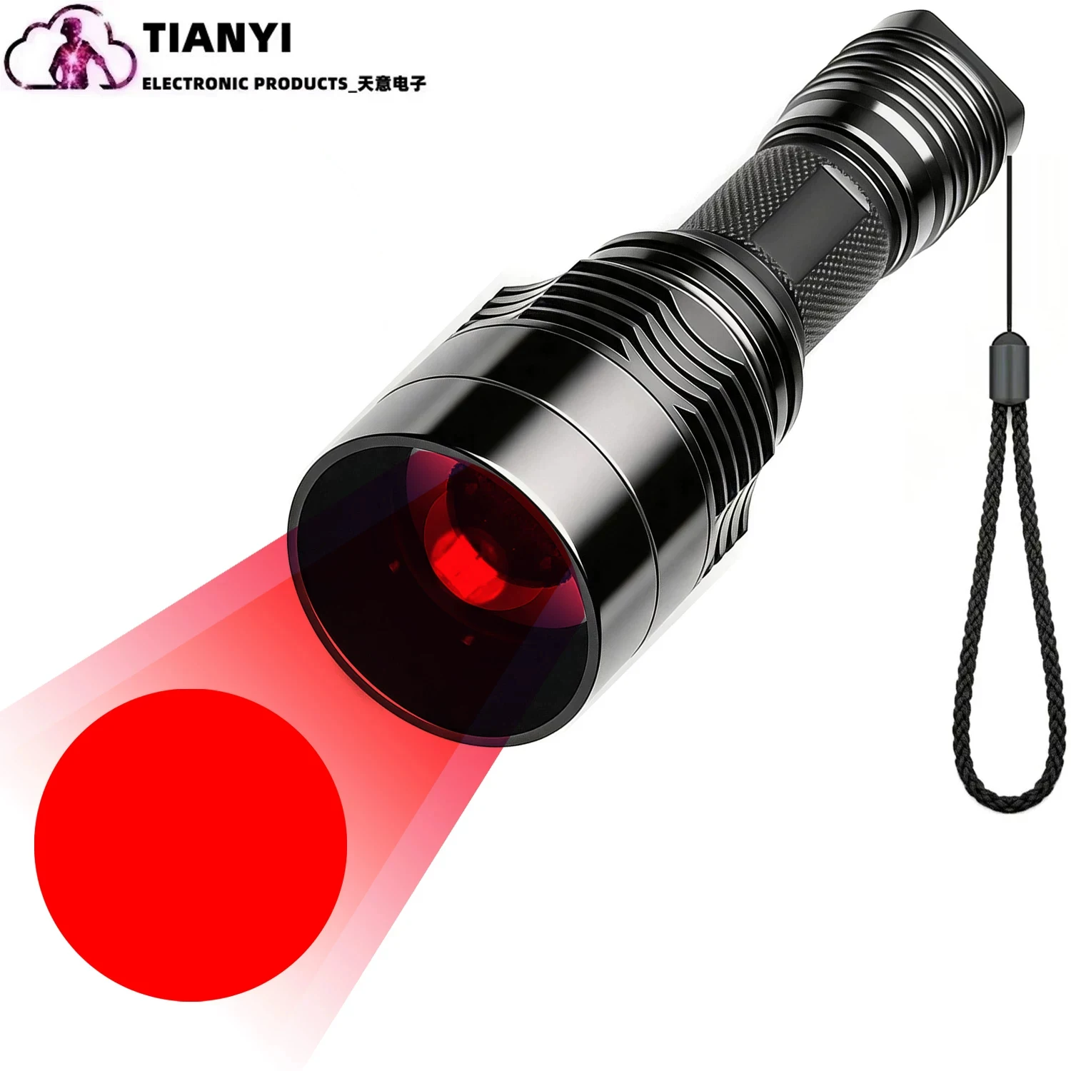 Super Bright LED Tactical Flashlight Red Light Focusing Green Zoom Aluminum Alloy Body High-Intensity Portable Searchlight