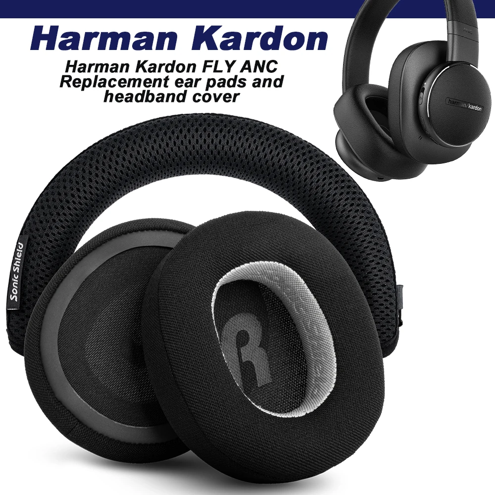 Ohrpolster für Harman Kardon FLY ANC, Ersatz-Ohrpolster, Ohrenschützer, Mesh-Memory-Abdeckungen, Schwamm-Protein