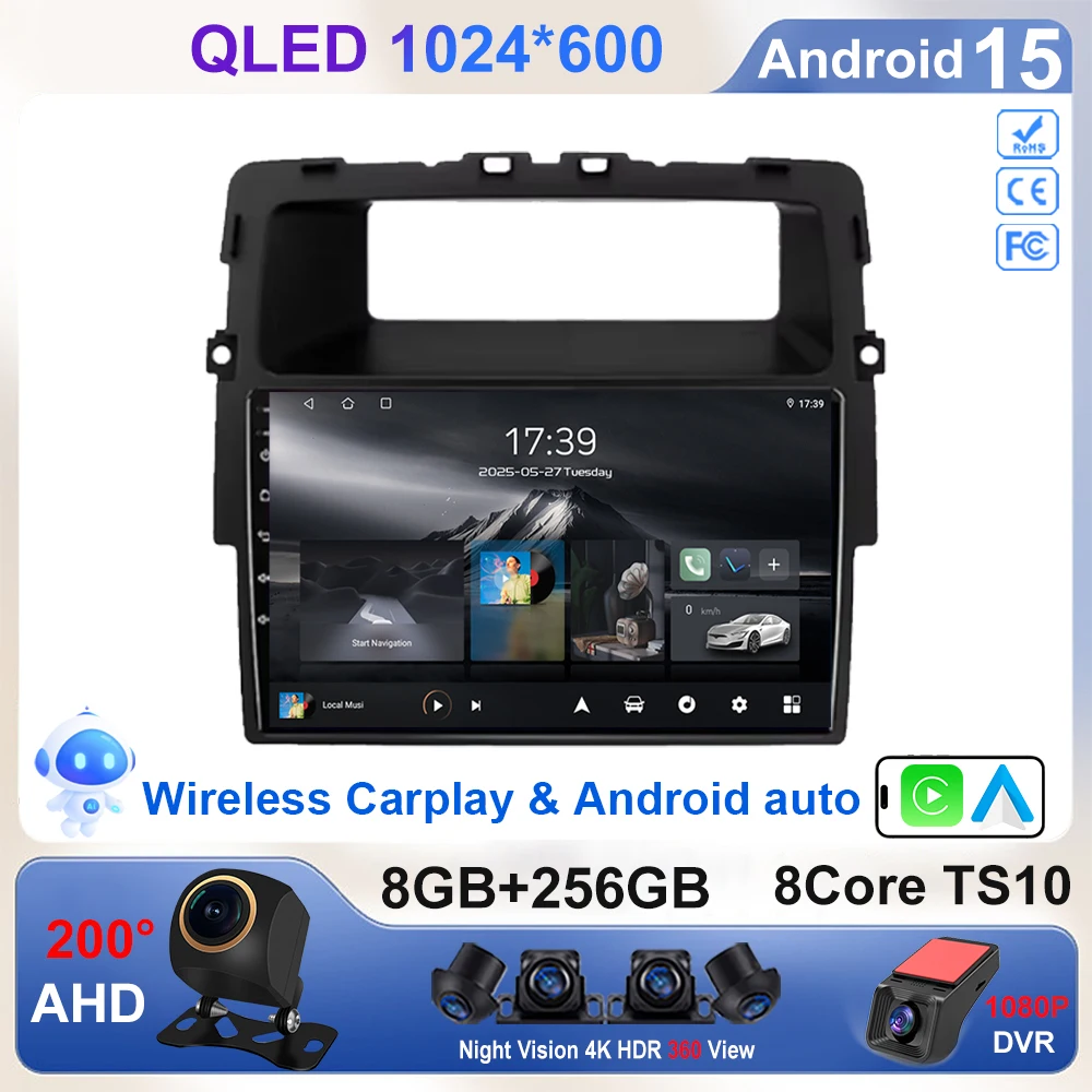 Android15 Car Radio Multimedia Player For Nissan Primastar J4 For Opel Vivaro X83 For Renault Trafic2 GPS Screen Wifi No2din DVD