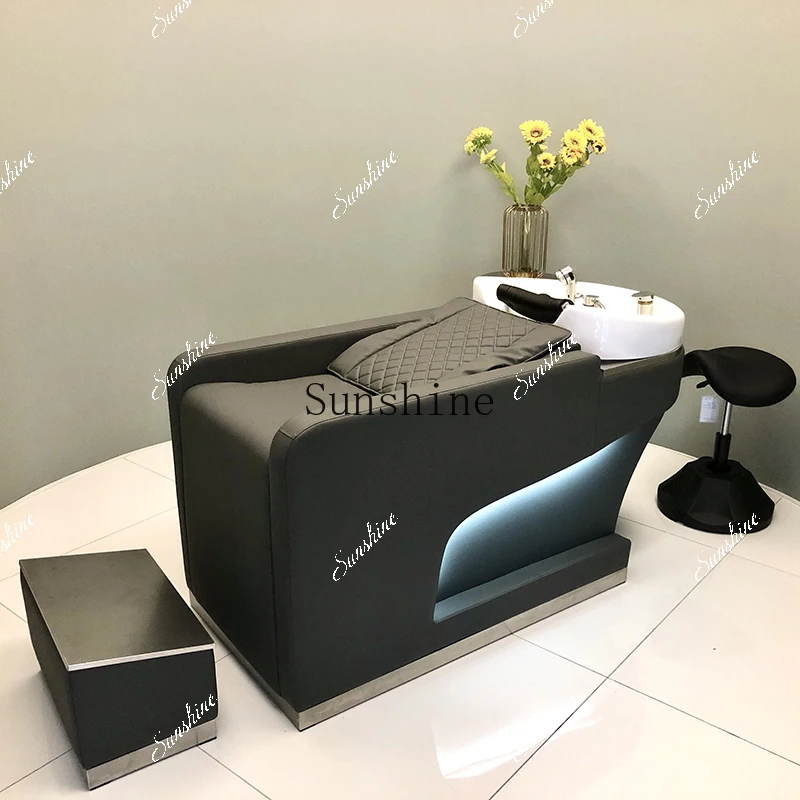 FT  Barber shop high-end automatic massage shampoo bed hair salon special semi-reclining short Japanese style