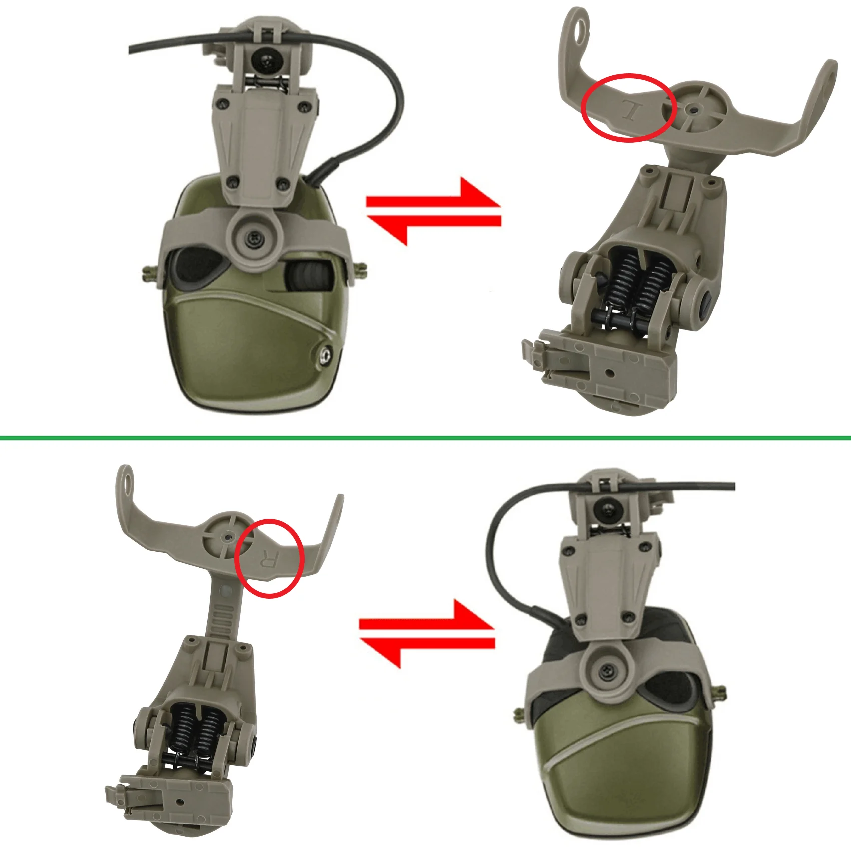 Tactical headset Helmet Adapter WENDY Rail for Howard leight Impact Sport Electronic Shooting Earmuff Airsoft Shooting Headphone