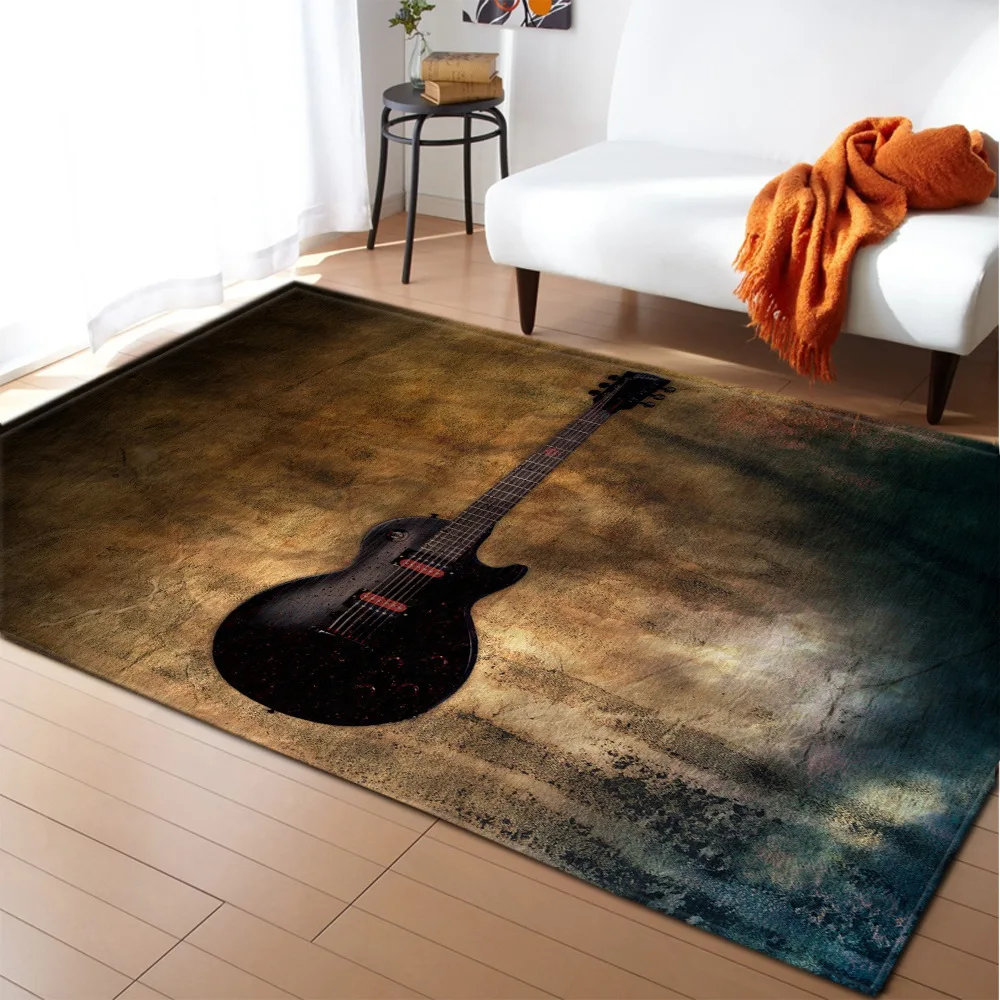 3D rug guitar skull large carpet home decoration bedroom area rugs for living room kids soft play mat parlor soft rug custom