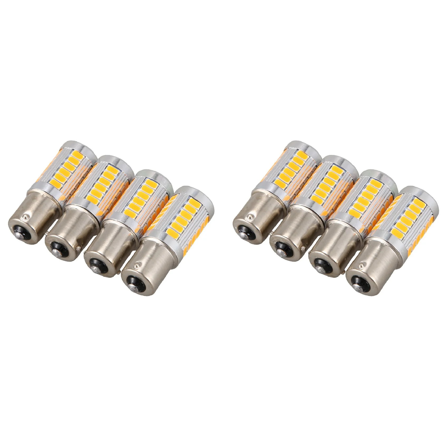 8 шт., Автомобильные светодиодные лампы 1156PY BAU15S PY21W 33SMD