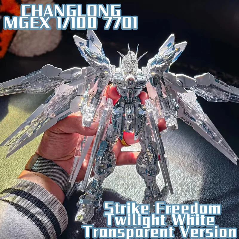 

【IN STOCK】CHANGLONG 7701 Twilight White MGEX 1/100 Strike Freedom Transparent Version Assembly Model Kit Anime Figure Toy Gift