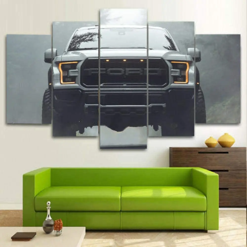 No Framed 5Pcs Gifts Ford Raptor Car Wall Art Canvas Posters Pictures Paintings Home Decor for Living Room Bedroom Decoration