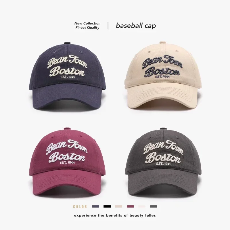 1 unisex all season fashionable pure cotton retro letter Boston est1901 baseball cap