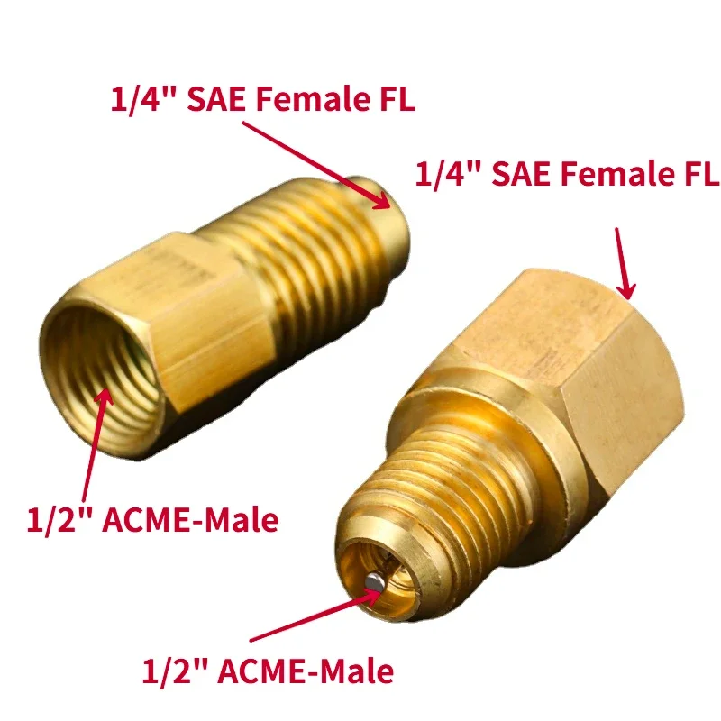 Adapter R410a 5/16 SAE F szybkozłącza do 1/4 SAE M Flare 5/16 SAE M do 1/4 SAE