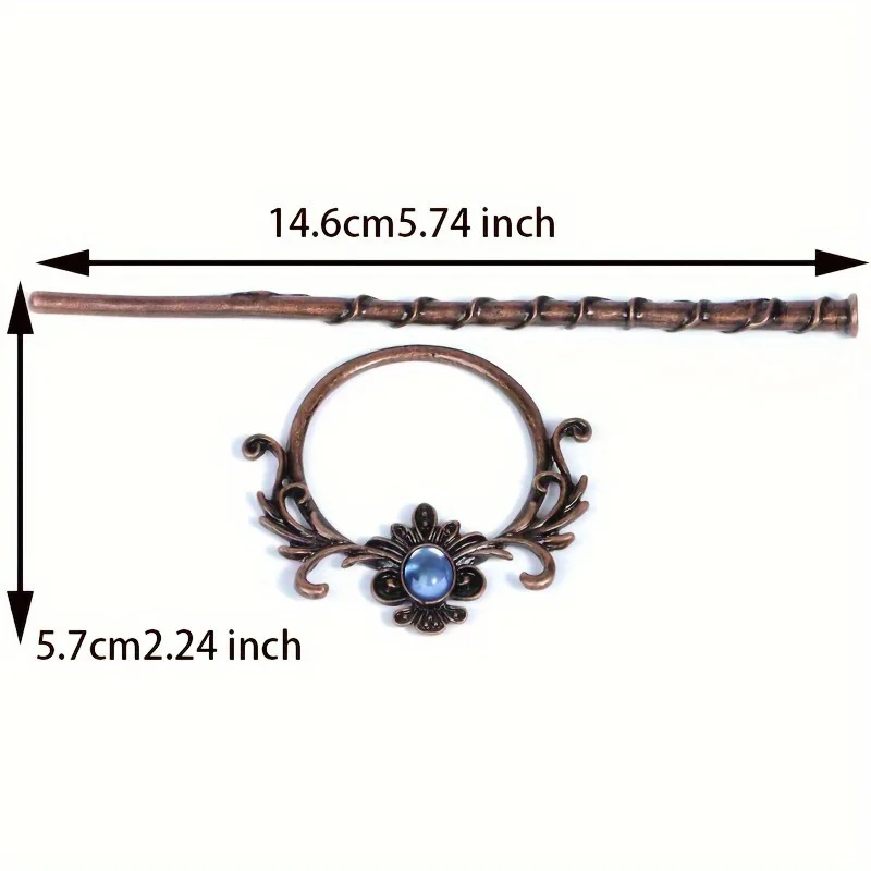 Ethnische Wikinger Punk Hexe Stick Haarnadel Chunky Moth Haar Stick Cosplay Halloween Party Kostüme Requisiten Gothic Nordic Kopfbedeckung – Detail 10