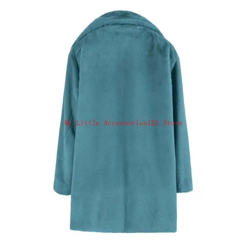 女性ファジーフリースジャケット長いオープンフロントカーディガンジャケットコート暖かい毛皮のコート