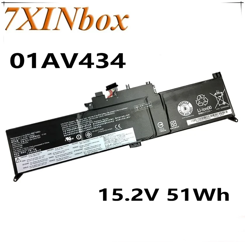 

Аккумулятор 7XINbox 15,2 в 51Wh 01AV434 01AV433 01AV432 для ноутбука Lenovo ThinkPad Yoga 370 X380 260 SB10K97591 SB10K97590