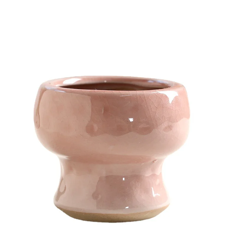 New Vintage Small Hot Succulent Pot Handheld Pot Creative Pastoral Meaty Group Flower Pot Ceramic Cute Meat Plants