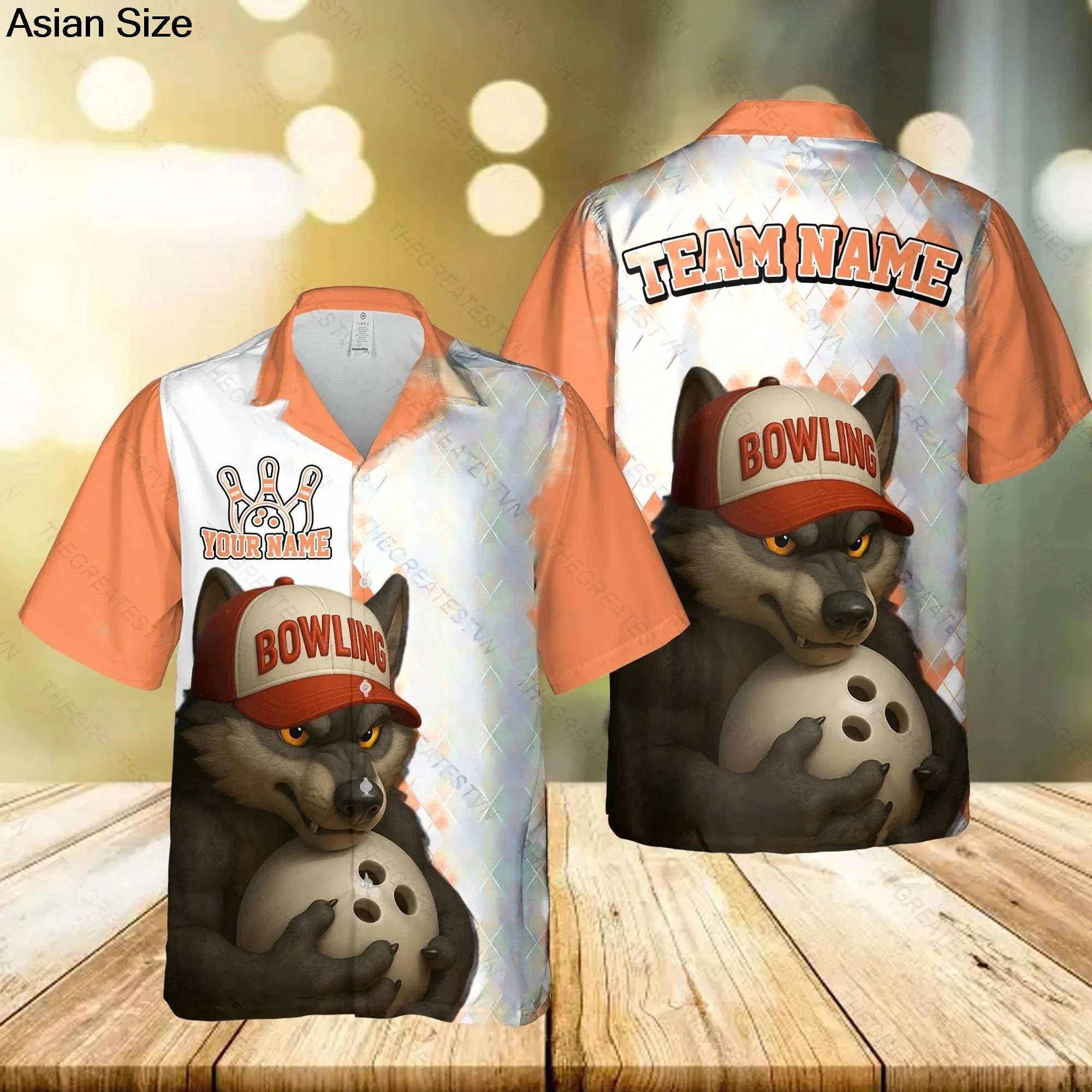 

Personalized Wolf Bowling Hawaii Shirt Men Women Custom Team Name Bowling Aloha Shirt Gift For Bowlers Bowling Team Shirt Custom
