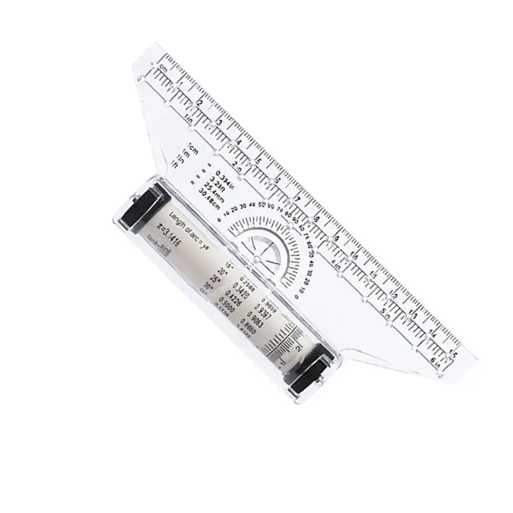 Angle Parallel Ruler Plastic Measuring Rolling Drafting Scale Multi Purpose Drawing Tool Engineer Use Protractor Straightedge