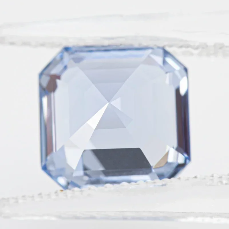 Top Lab Grown Sapphire Square Asscher Cut Cornflower Color VVS1 Charms DIY Jewel Making Material Selectable AGL Certificate