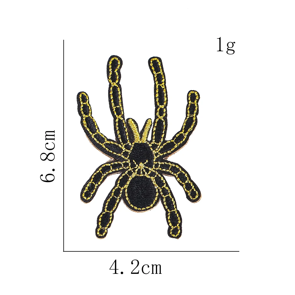 Spinnen-Stickerei-Aufnäher im Gothic-Stil zum Aufbügeln oder Aufnähen für Kleidung, Taschen, Jeans, Hüte, DIY-Reparatur, Deko-Accessoire – Detail 5