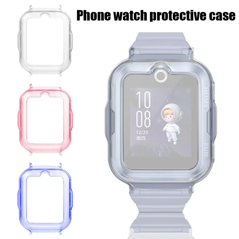 1pc TPU Phone Watch Protective Case For Huawei Watch 4pro  Transparent Pink Blue Soft Adhesive Full Protection Scratch-Fall