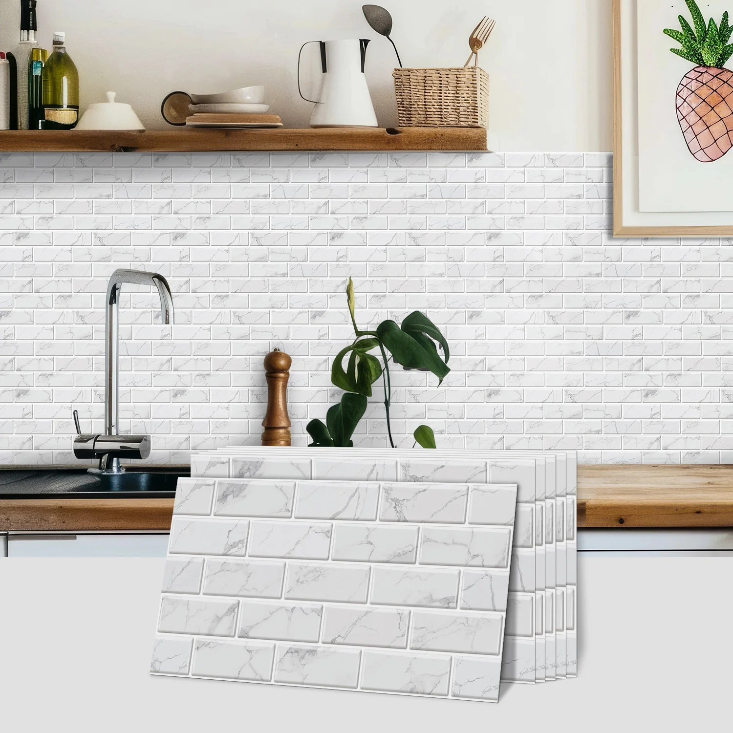 

6/12/24 self-adhesive ceramic tile wall stickers for home decoration, 3D PVC stickers for indoor waterproof ceramic tile sticker