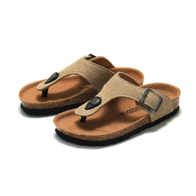 

Summer Boys Girls Breathable Sandals New Style Children leather Shoes Kids Beach Shoes For Girl Boys Cork Slipper