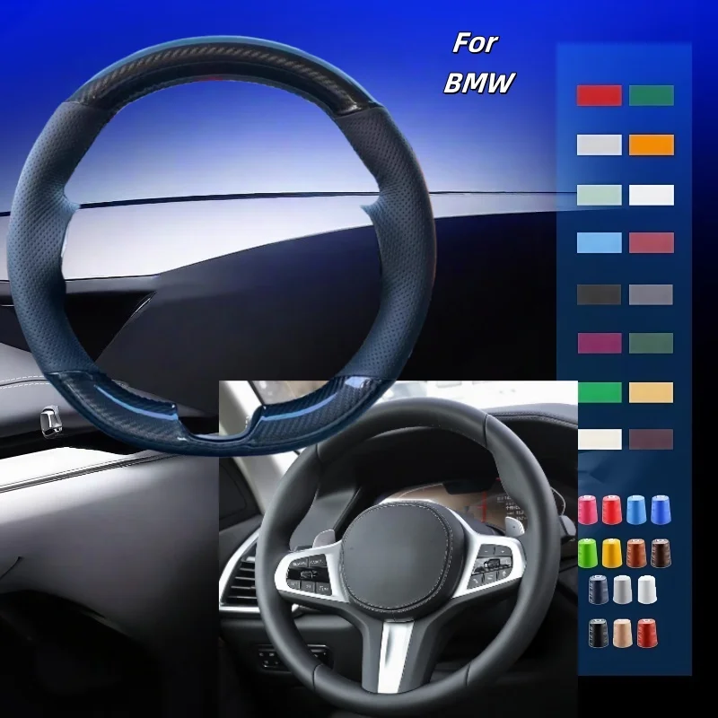 

Custom Car Steering Wheel Cover Carbon Fiber Leather For BMW M Sport G30 G31 G32 G20 G21 G14 G15 G16 X3 G01 X4 G02 X5 G05