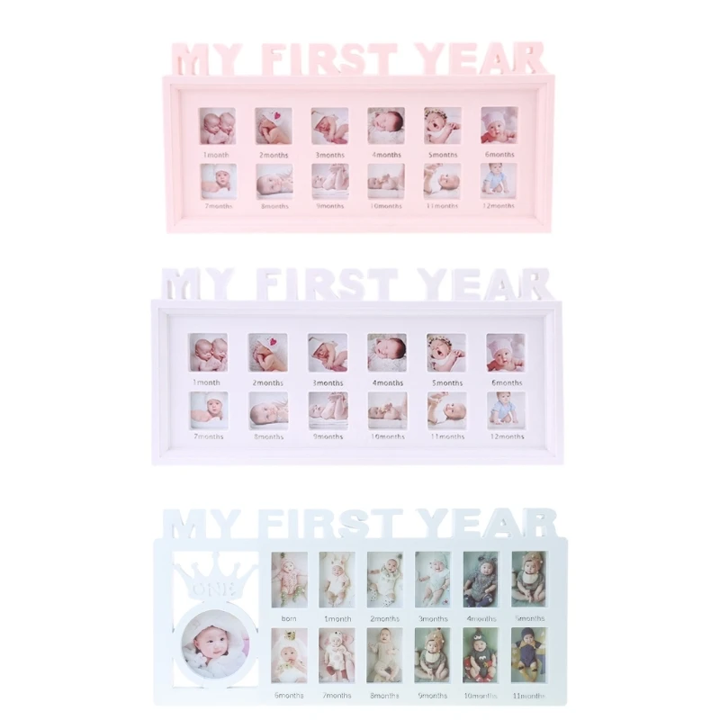 

Novelty Photo Frame for Family First Party Decoration Kids Baby Boy Girl 1st Year 12 Month Newborn Presents